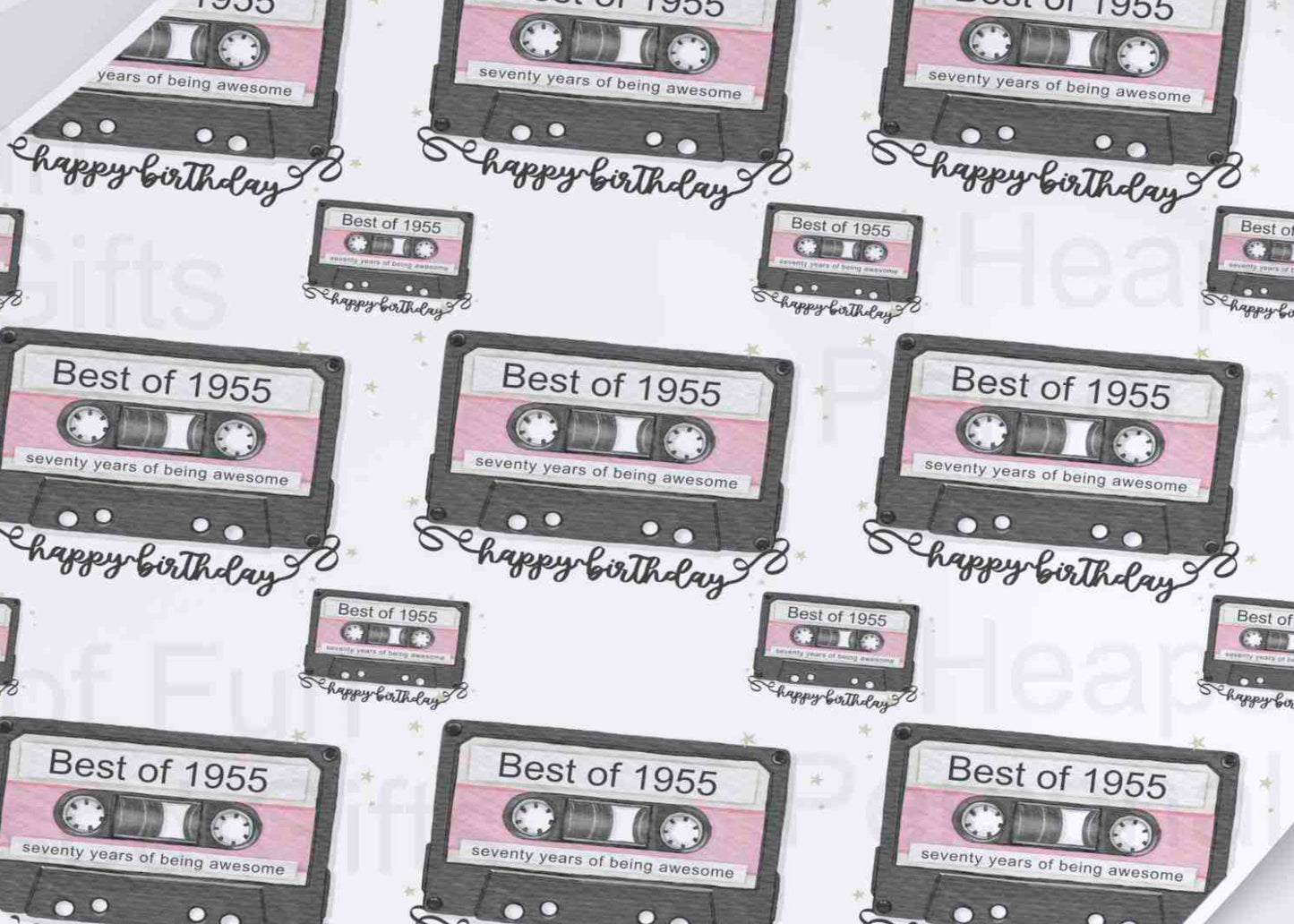 Mixed Tape Retro 70th Birthday Wrapping Paper