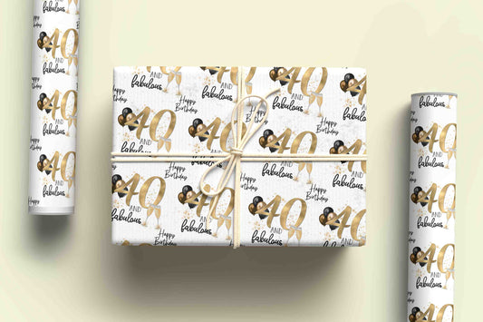 40 & Fabulous Milestone Birthday Wrapping Paper