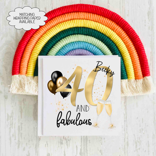 40 and Fabulous Birthday Card