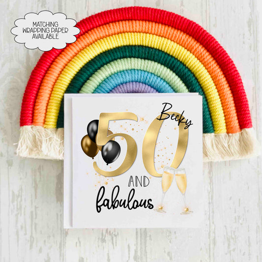 50 and Fabulous Birthday Card