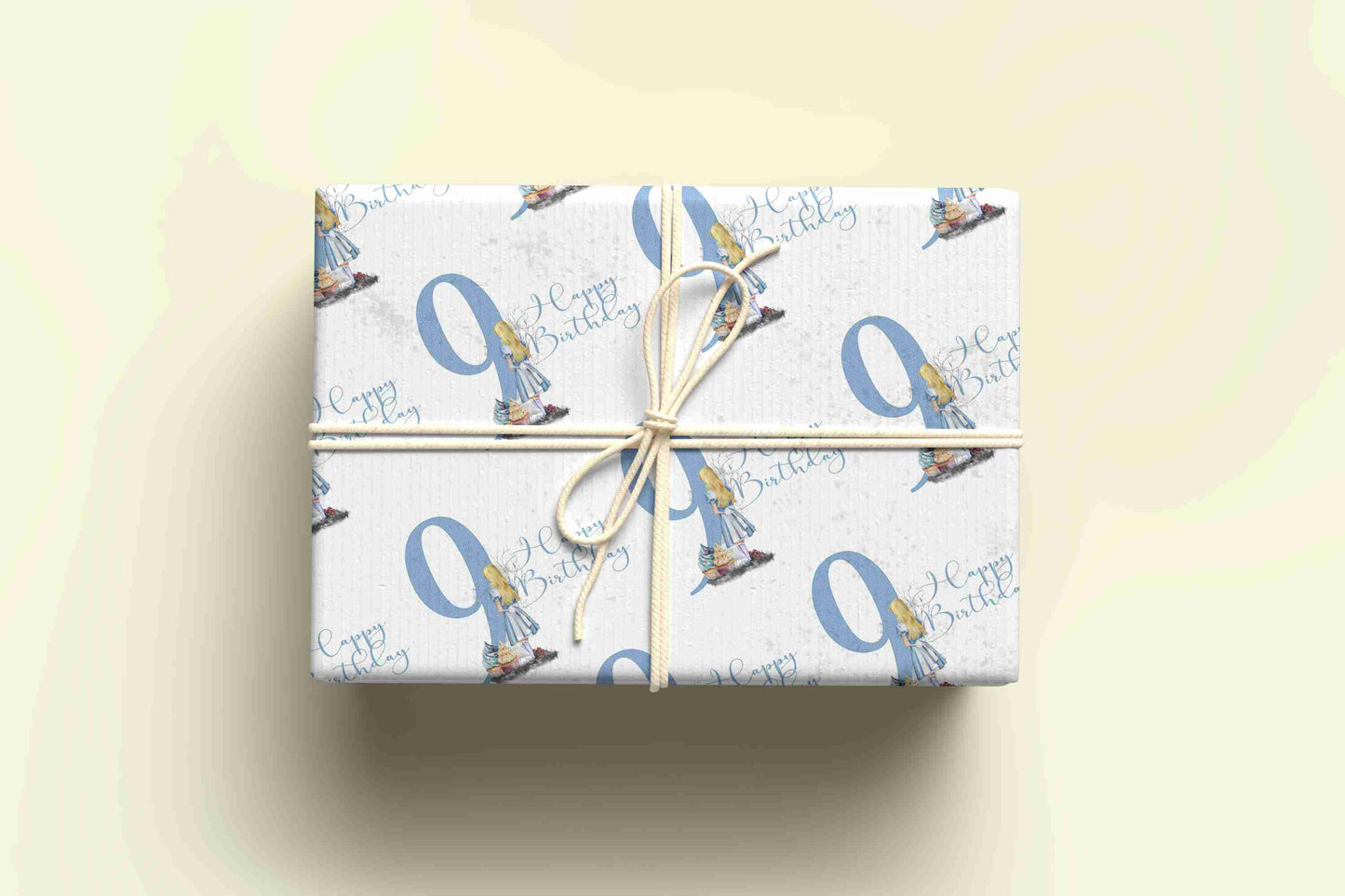Personalised Alice in Wonderland Birthday Wrapping Paper Ages 1-9