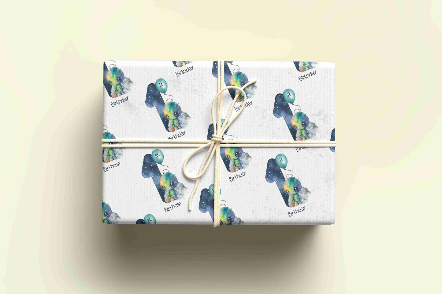 Personalised Alien Birthday Wrapping Paper Ages 1-9