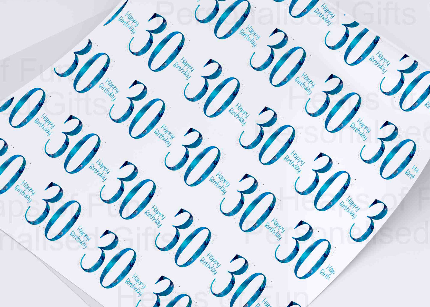 30th Birthday Wrapping Paper - Pink or Blue