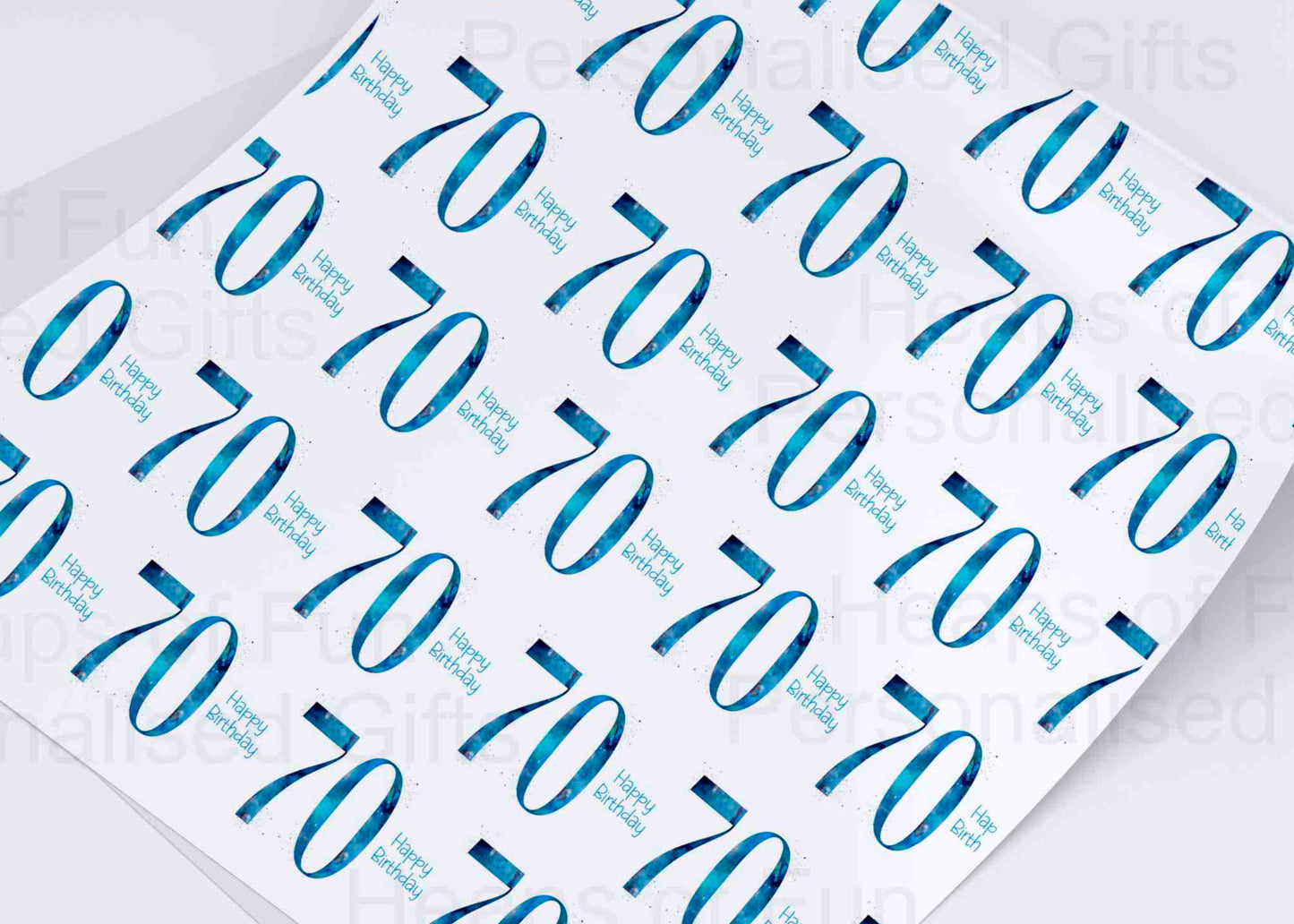 70th Birthday Wrapping Paper - Pink or Blue