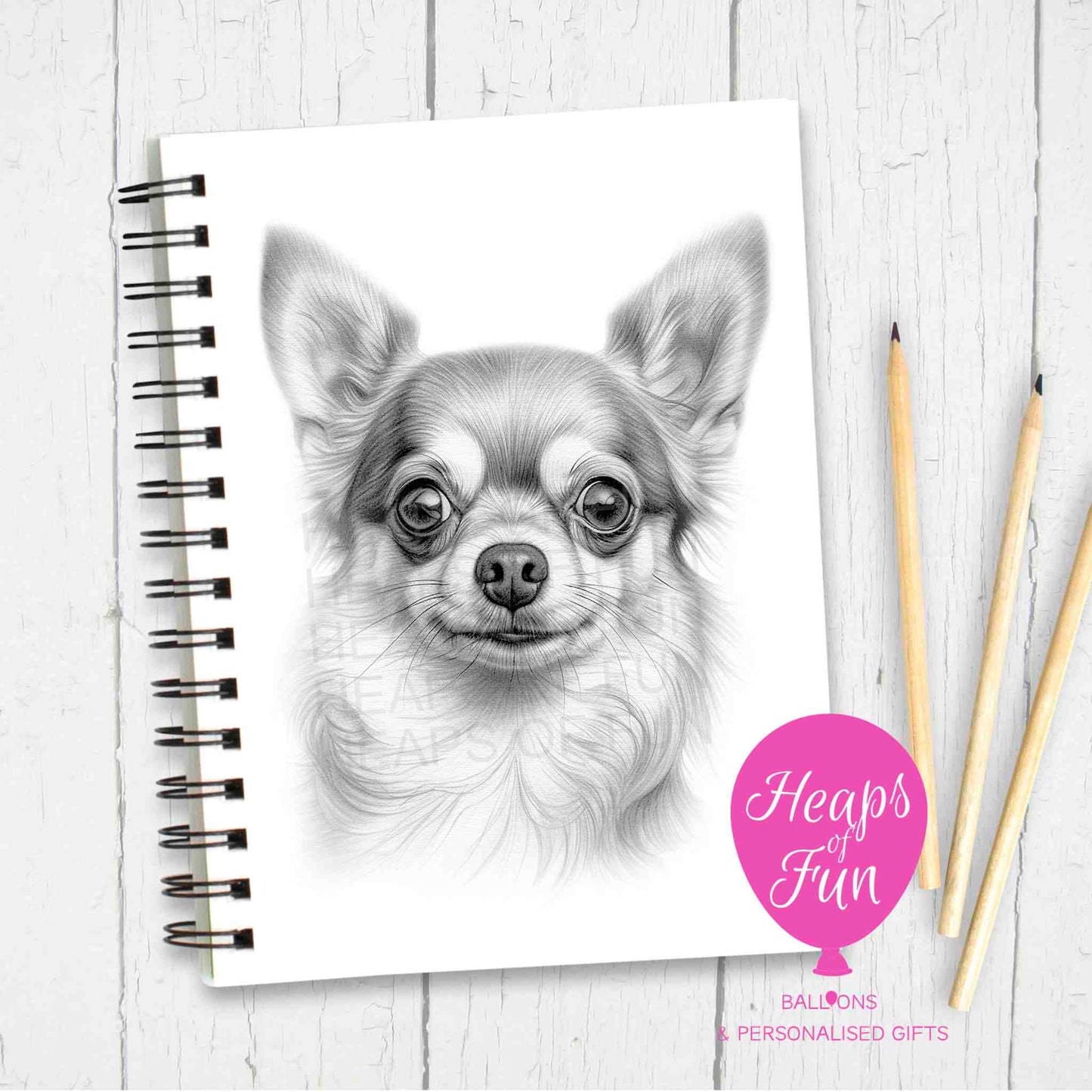 A5 Personalised Chihuahua Notebook – Sketchy Design