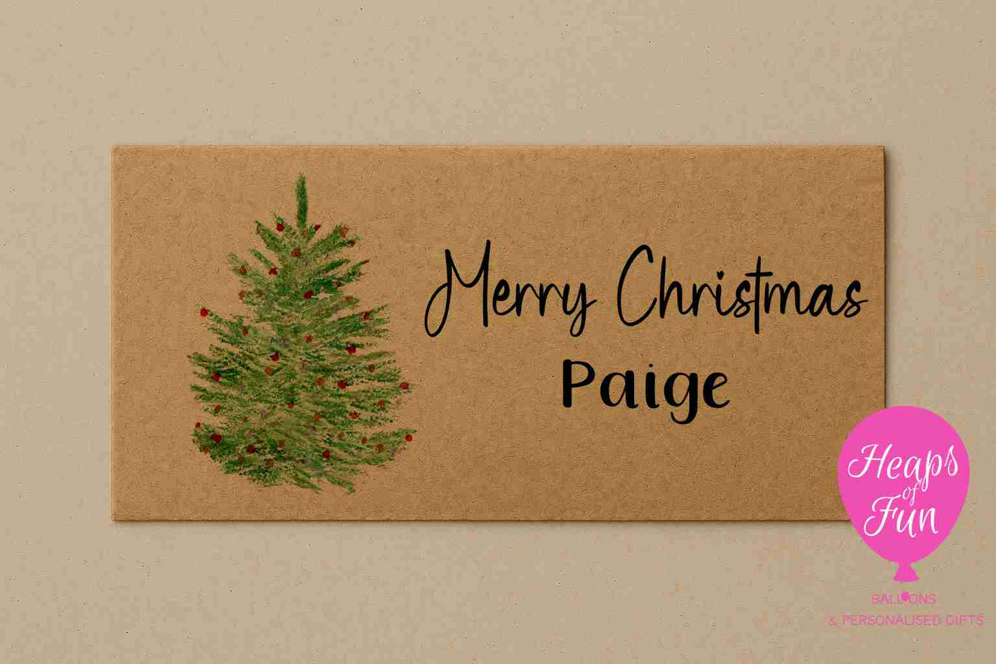 Personalised Christmas Tree Christmas Envelope – Perfect for Gifting Money, Vouchers & Gift Cards
