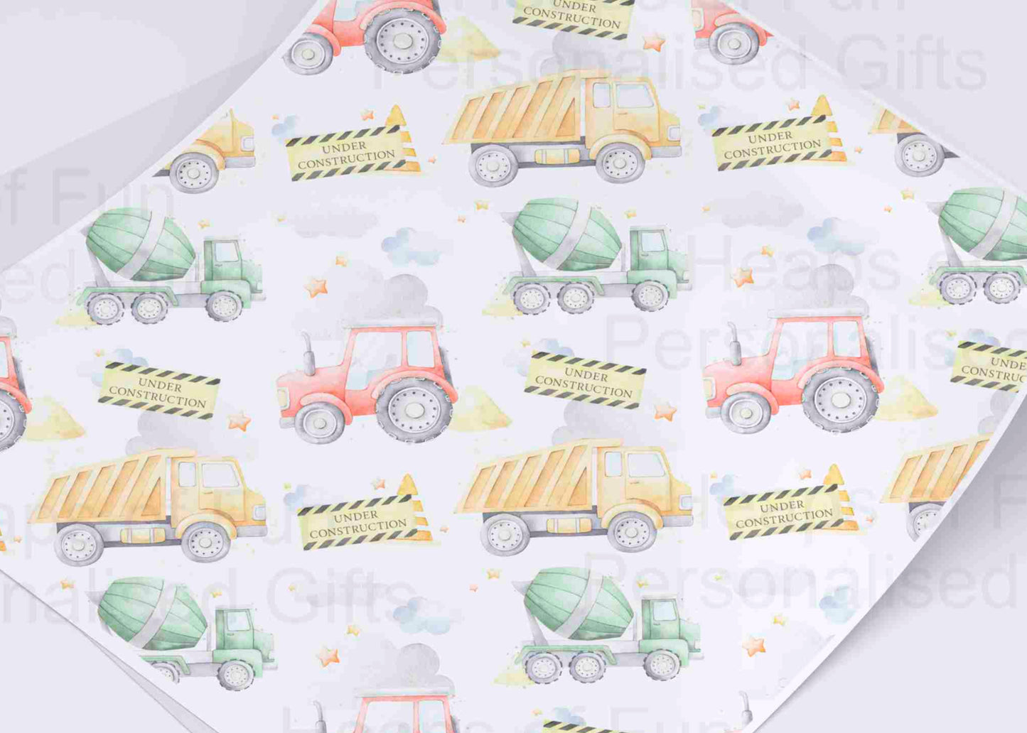 Construction Birthday Wrapping Paper
