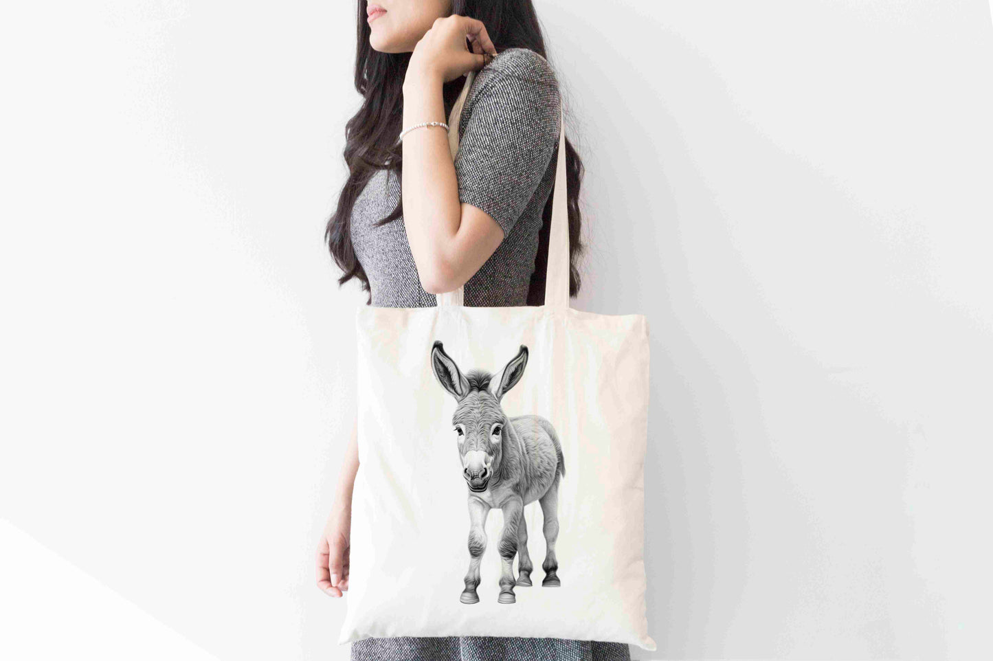 Personalised Sketchy Donkey Design Tote Bag | Custom Gift