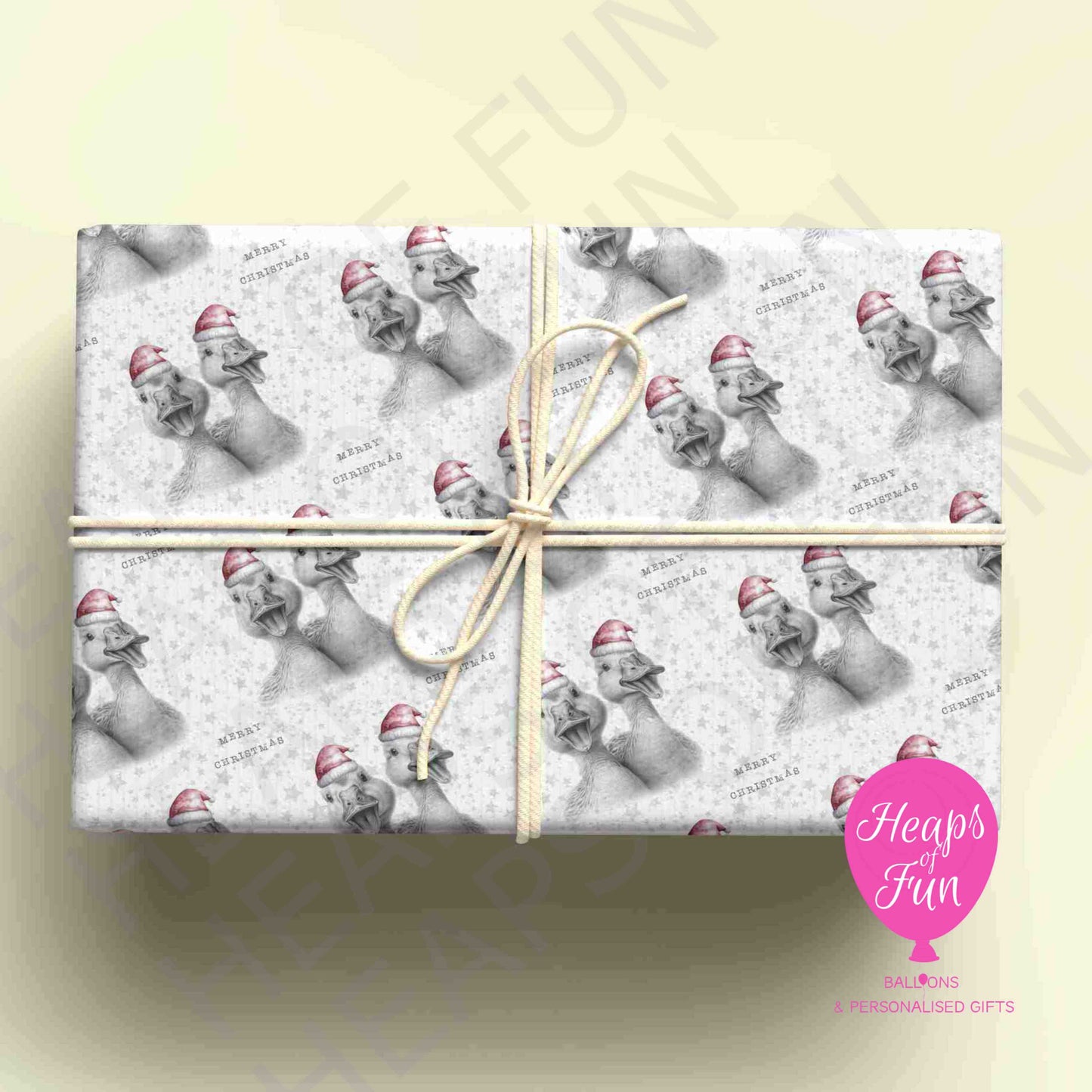 Personalised Ducklings Christmas Wrapping Paper – Custom Name Gift Wrap