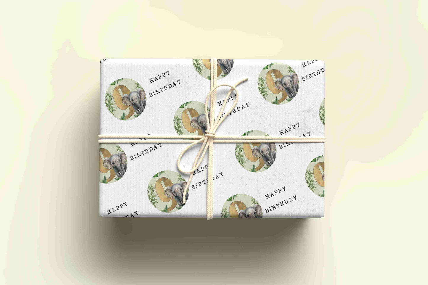 Elephant Birthday Wrapping Paper - Ages 1 - 9