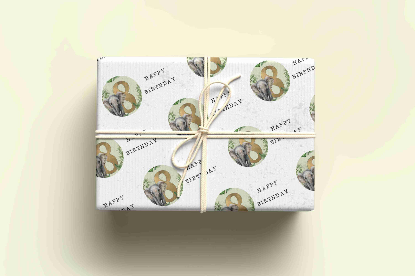 Elephant Birthday Wrapping Paper - Ages 1 - 9