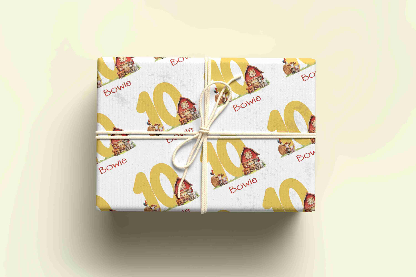 Personalised Farm Themed Wrapping Paper - Age 1 - 10