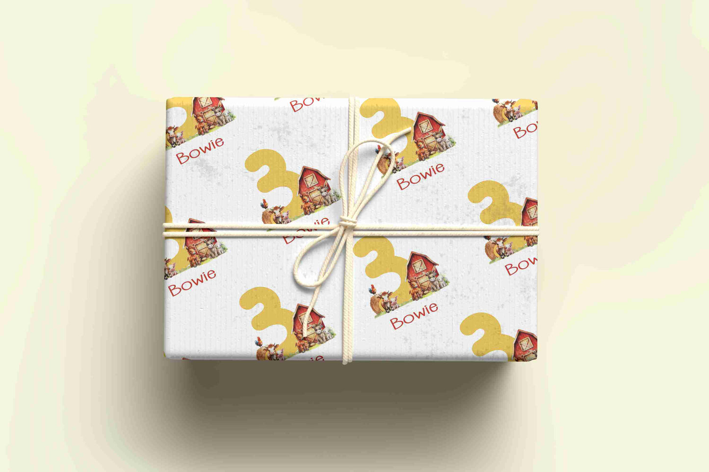 Personalised Farm Themed Wrapping Paper - Age 1 - 10