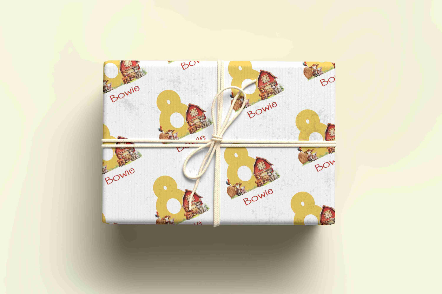 Personalised Farm Themed Wrapping Paper - Age 1 - 10