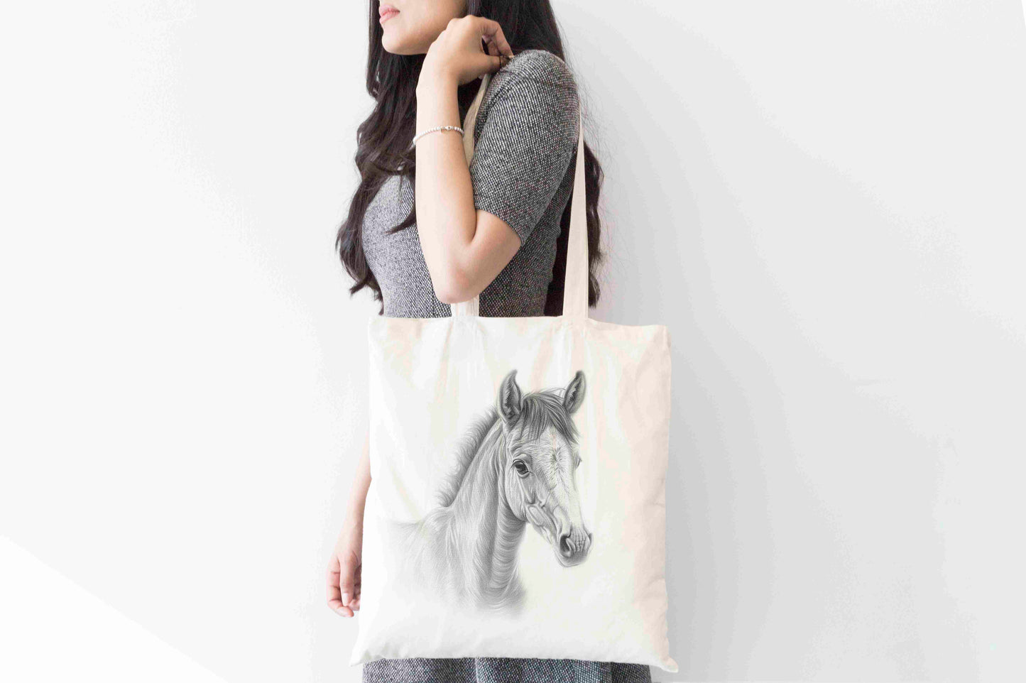 Personalised Sketchy Foal Design Tote Bag | Custom Gift