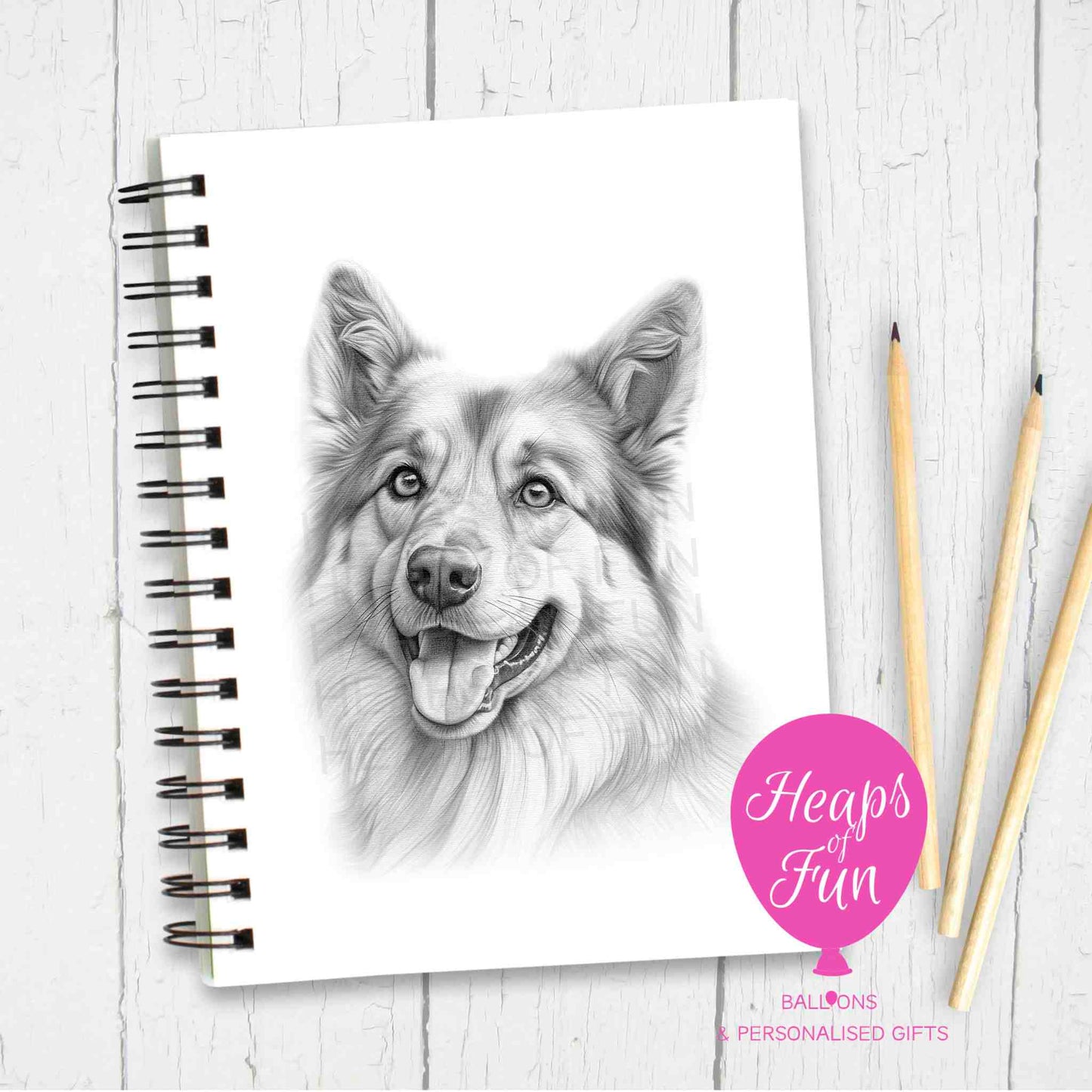 A5 Personalised German Shepherd Notebook Sketchy Design