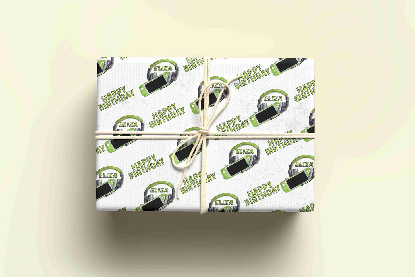 Personalised Gaming Wrapping Paper - Green - Various Controllers