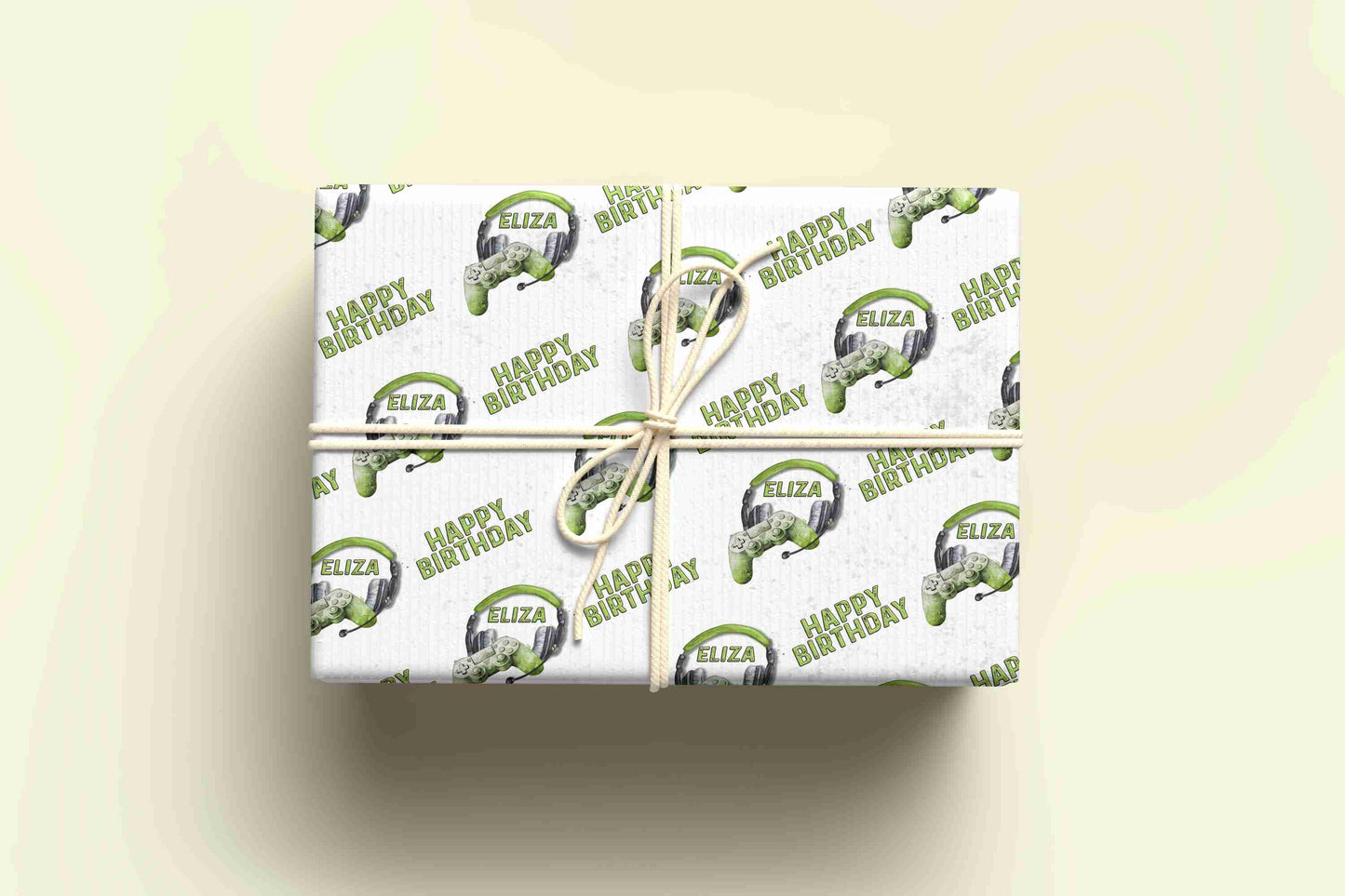 Personalised Gaming Wrapping Paper - Green - Various Controllers