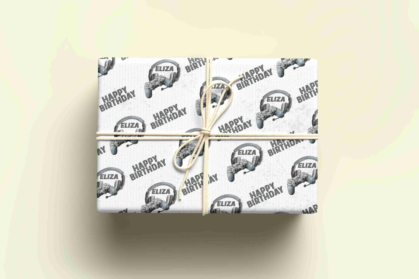 Personalised Gaming Wrapping Paper - Grey - Various Controllers