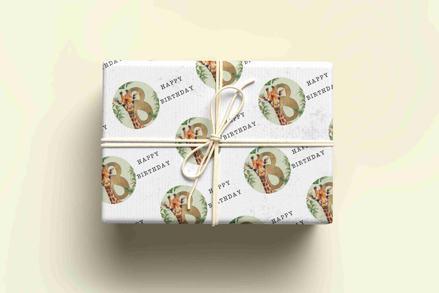 Giraffe Birthday Wrapping Paper - Ages 1 - 9