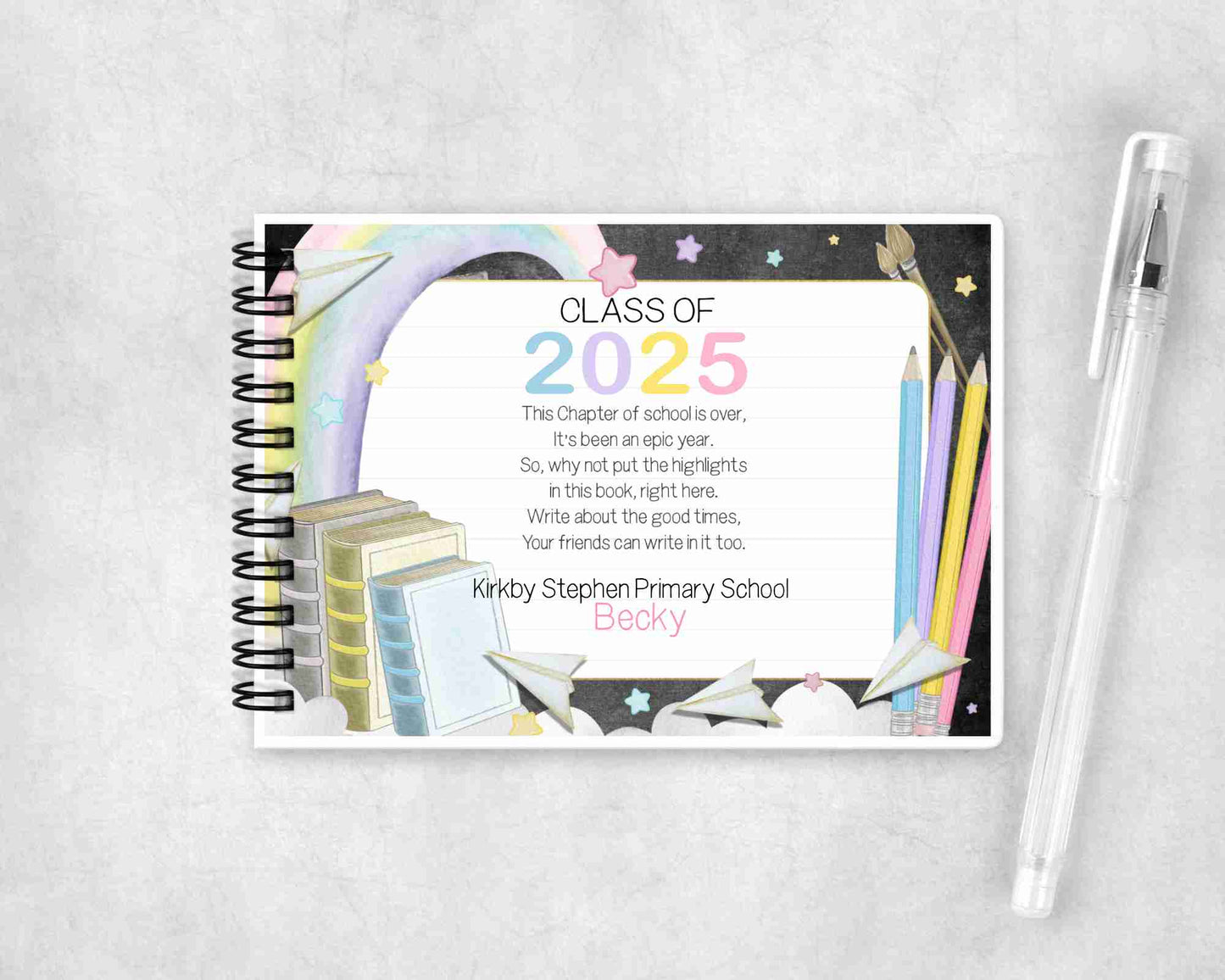 Custom Class of 2025 Leavers Book - Personalised Year 6 Keepsake Notebook - Other designs available