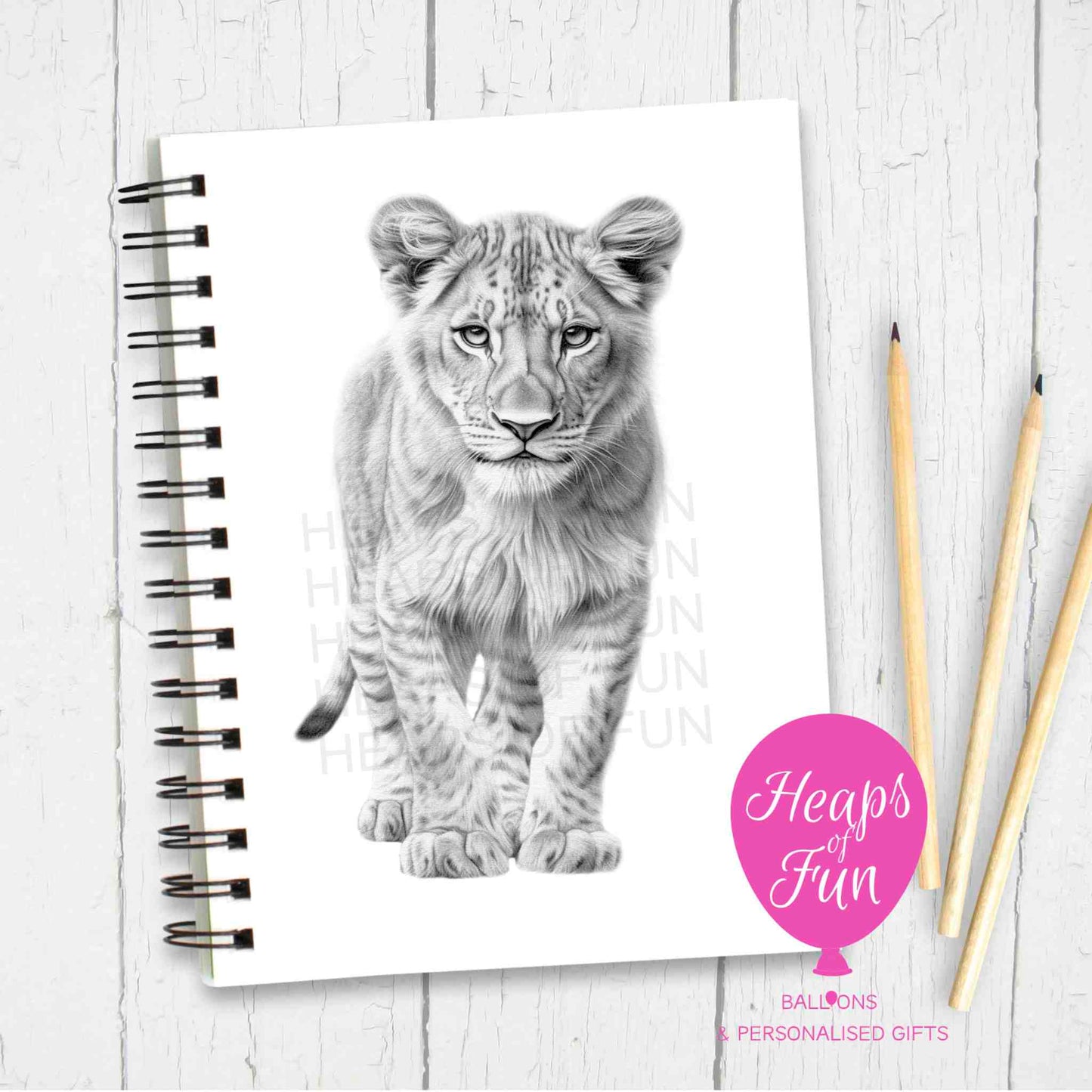 A5 Personalised Lioness Notebook - Sketchy Design