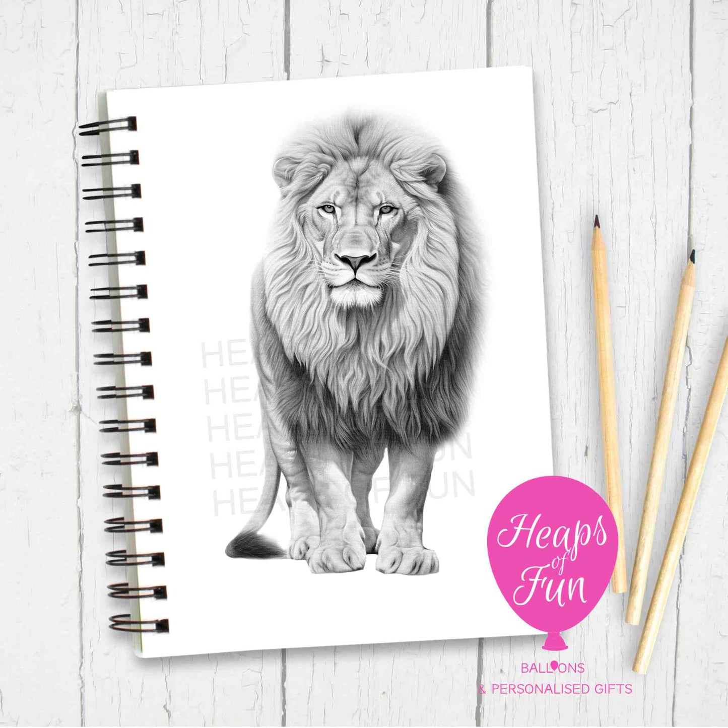 A5 Personalised Lion Notebook - Sketchy Design