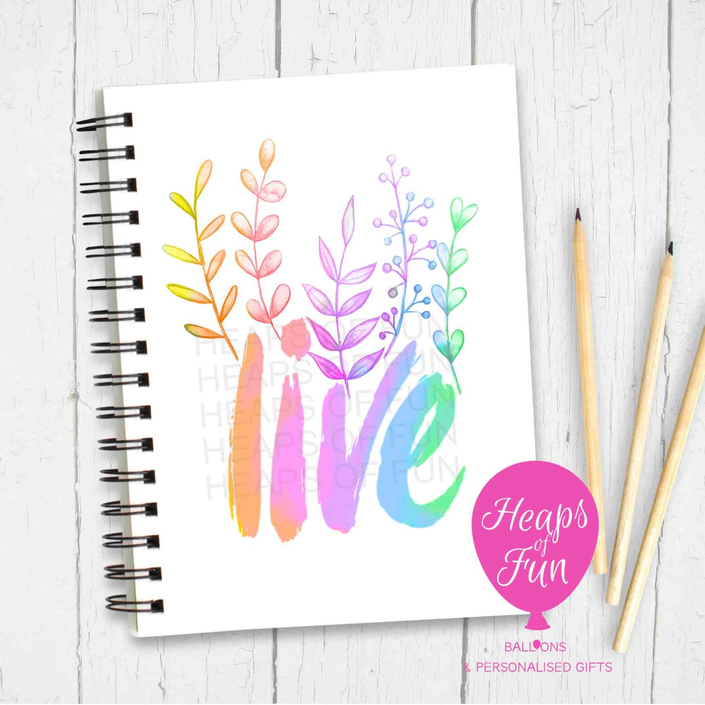 Live Notebook – Rainbow Inspirational Journal for Everyday Positivity