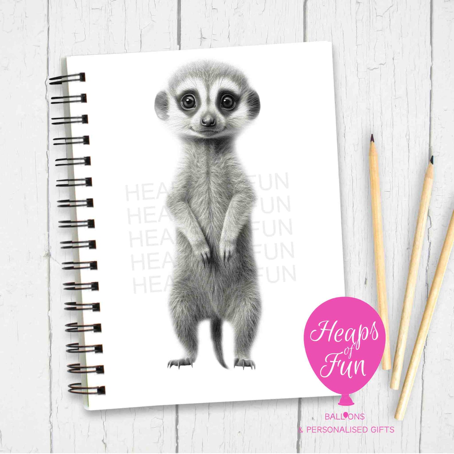 A5 Personalised Meerkat Notebook - Sketchy Design