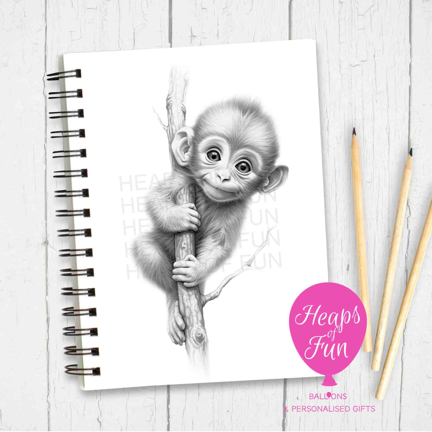 A5 Personalised Monkey Notebook - Sketchy Design