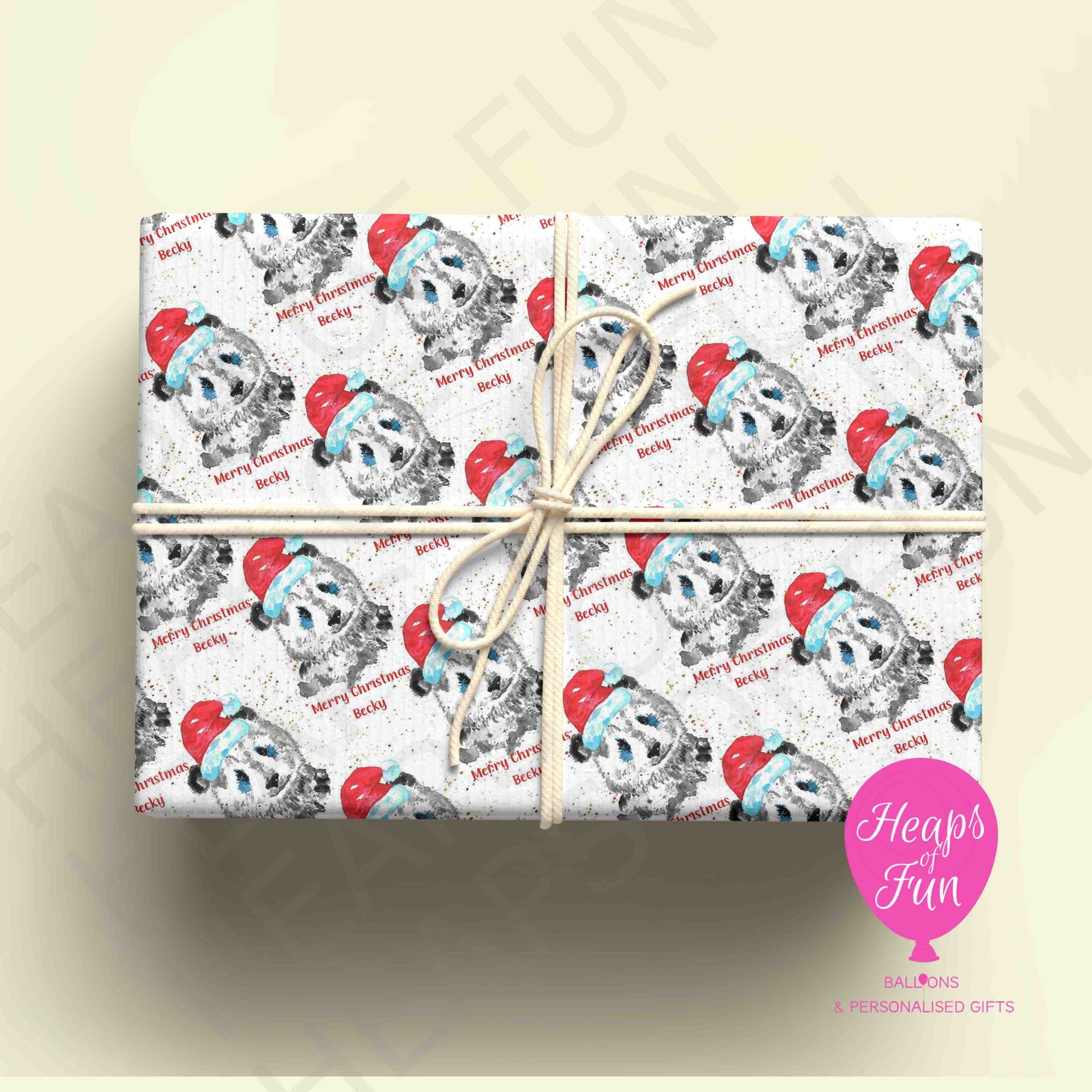 Personalised Panda Christmas Wrapping Paper – Custom Name Gift Wrap