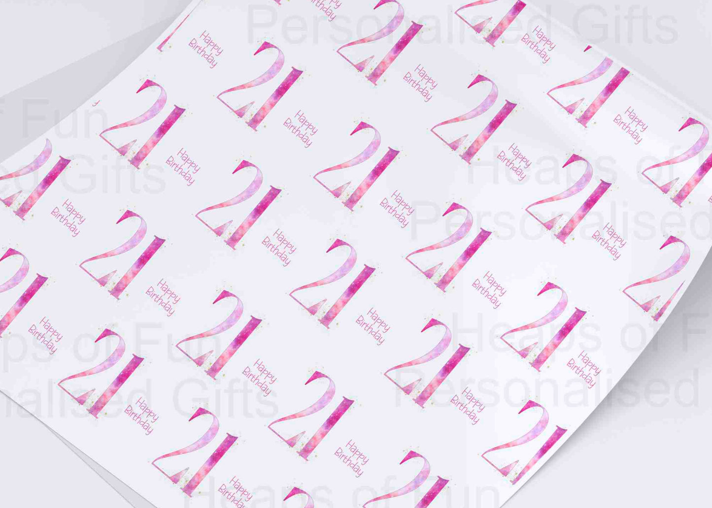 21st Birthday Wrapping Paper - Pink or Blue
