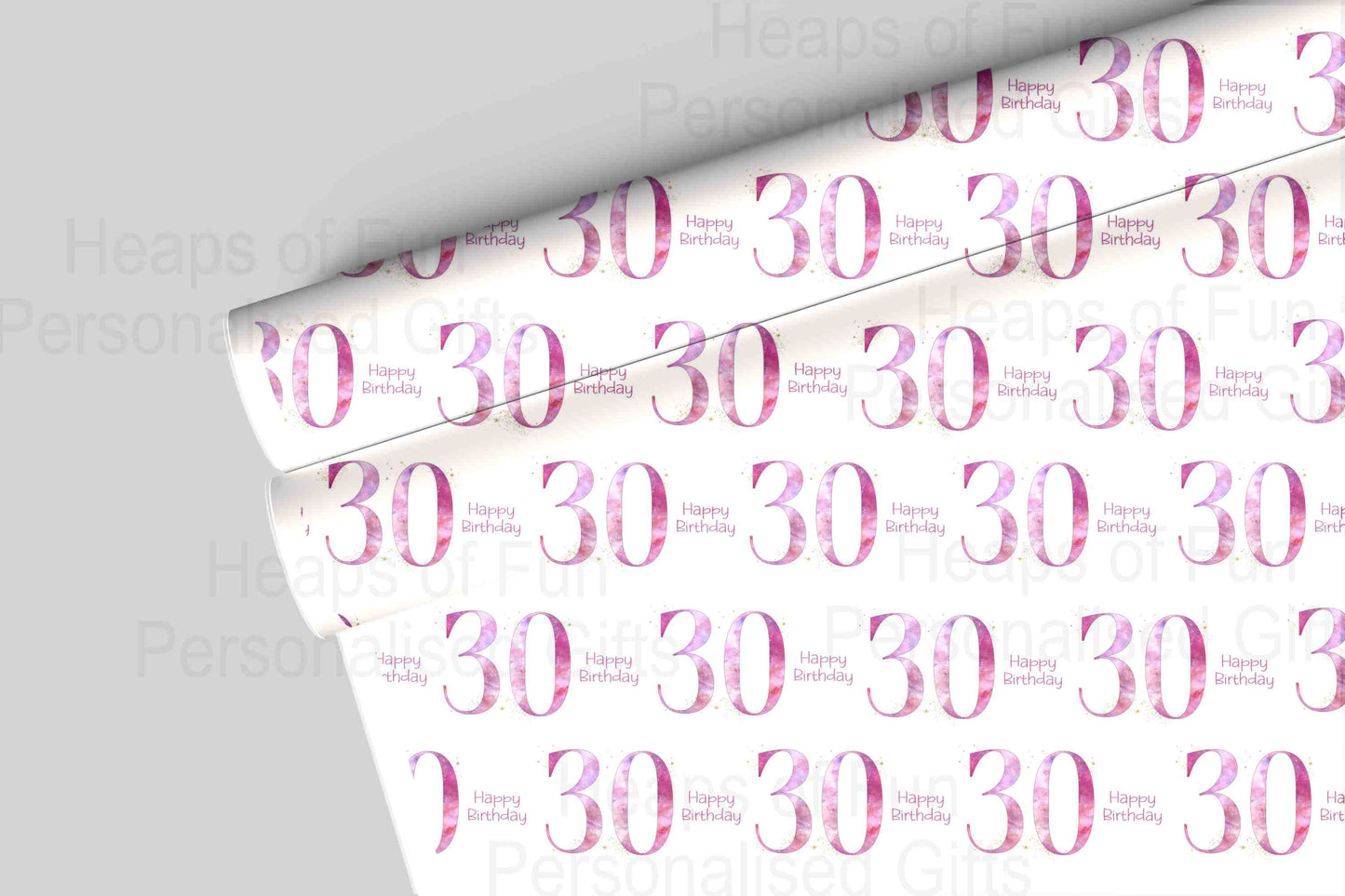 30th Birthday Wrapping Paper - Pink or Blue