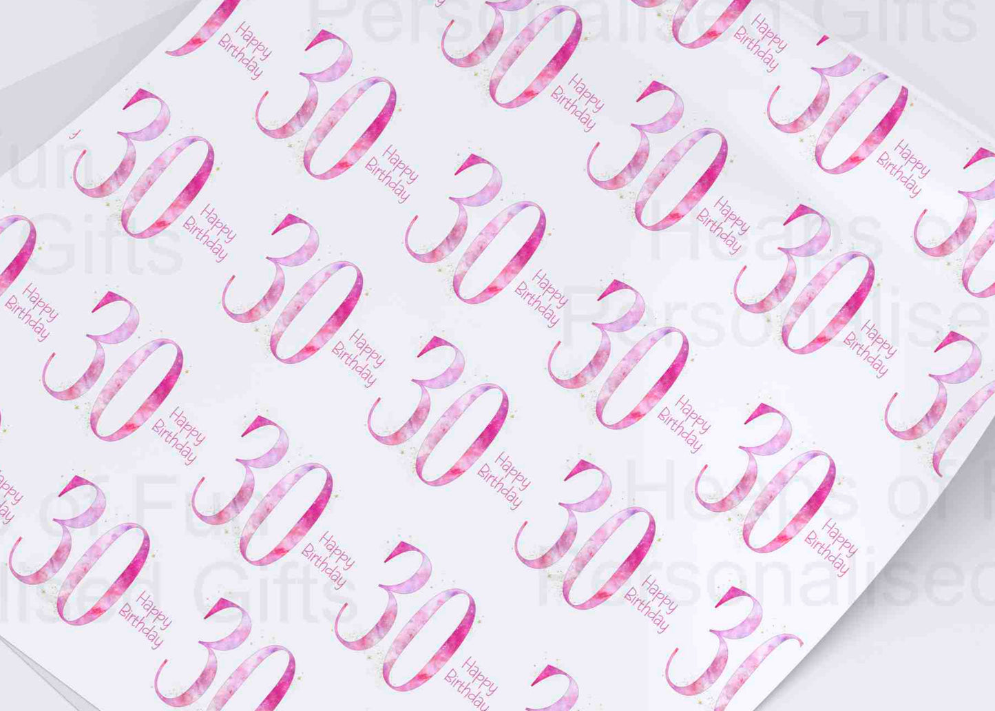 30th Birthday Wrapping Paper - Pink or Blue
