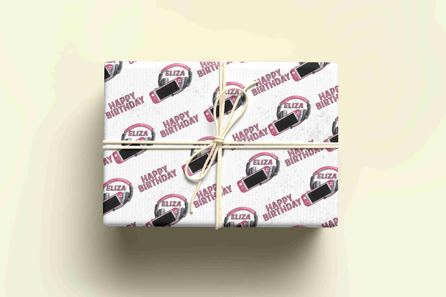 Personalised Gaming Wrapping Paper - Pink - Various Controllers