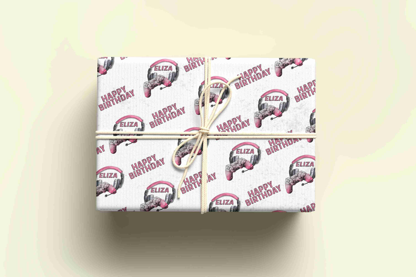 Personalised Gaming Wrapping Paper - Pink - Various Controllers