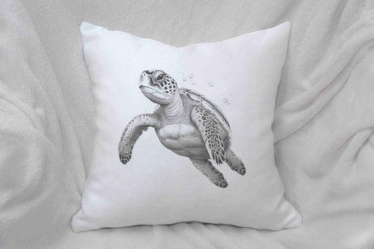 Sketchy Sea Turtle Cushion