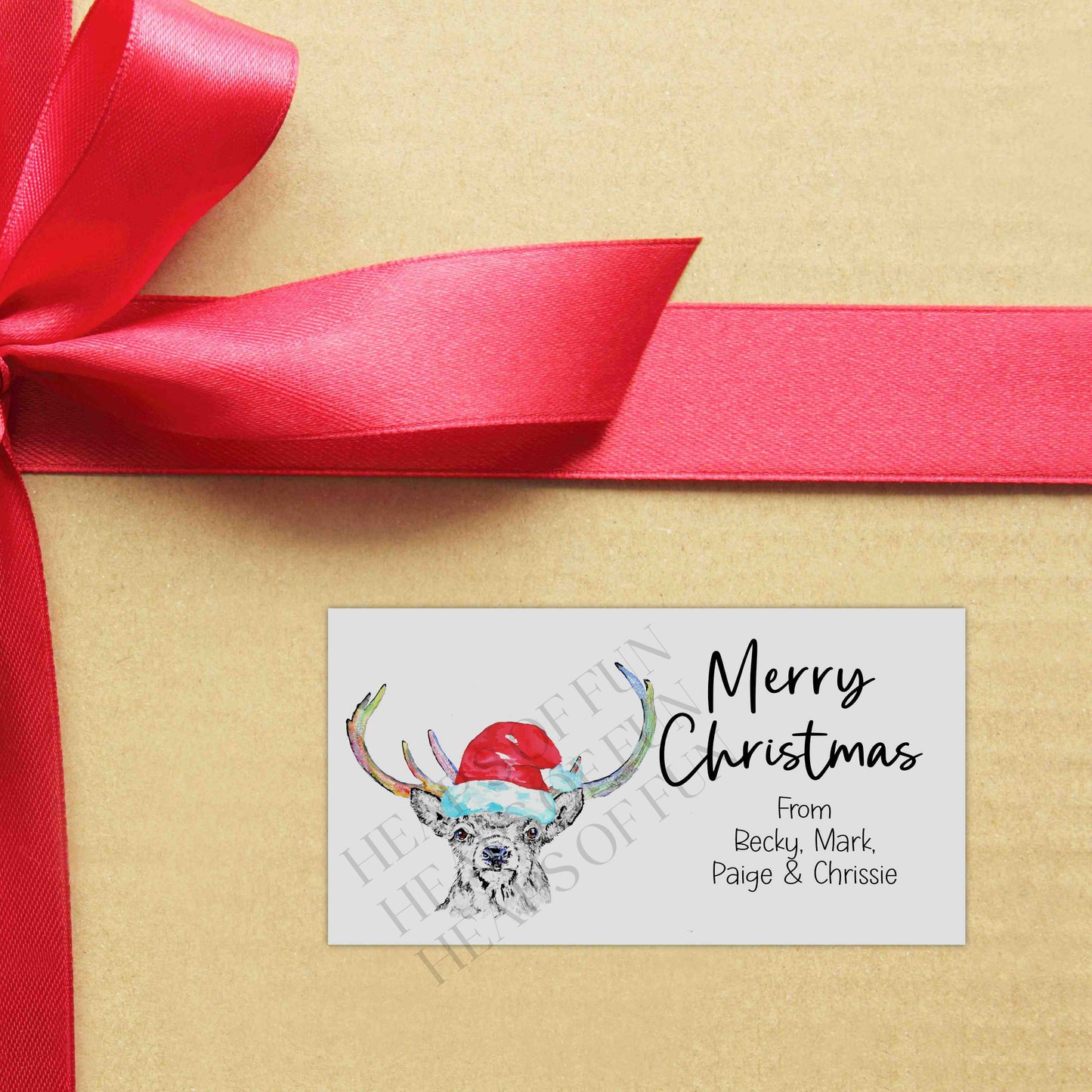 Personalised Stag Christmas Stickers