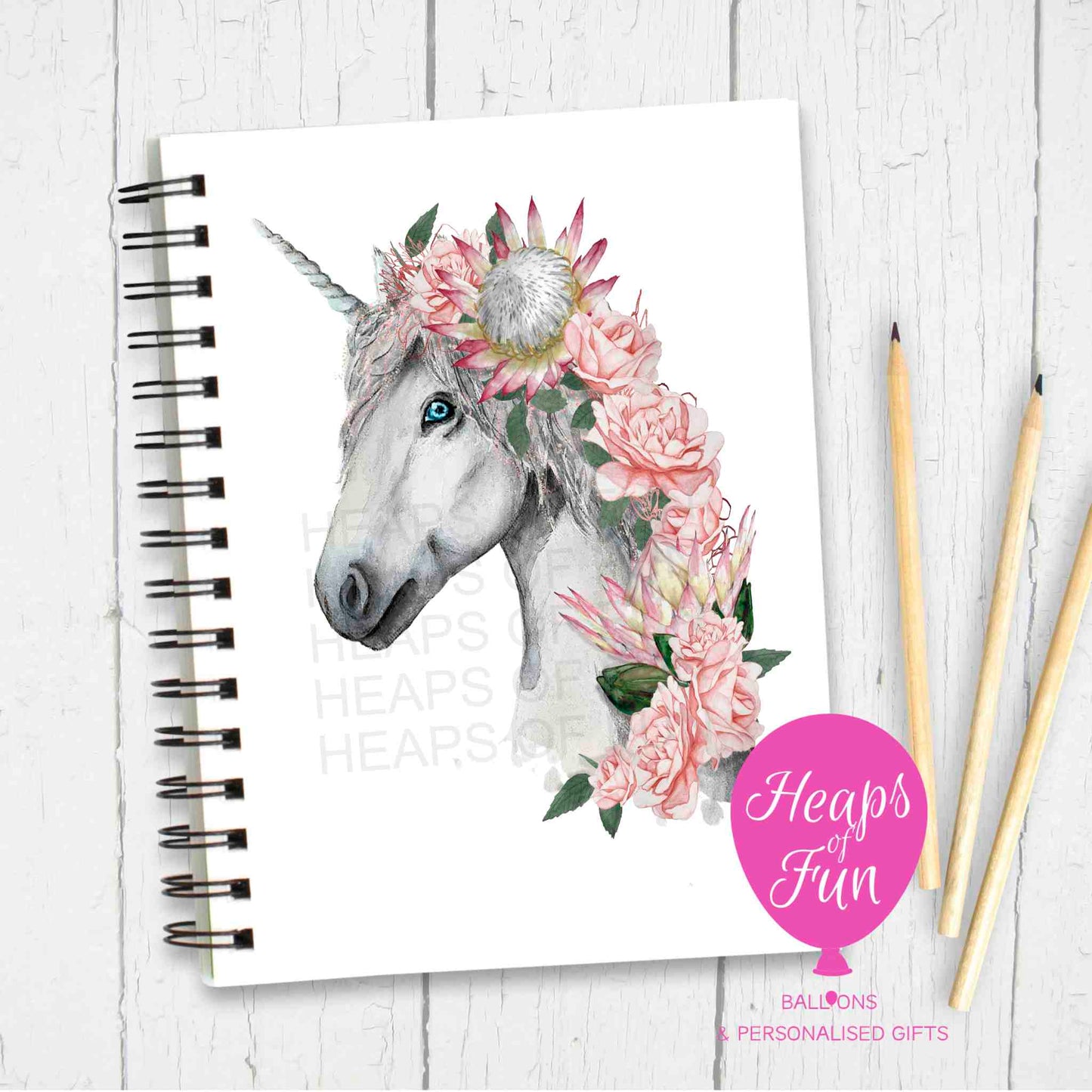 Unicorn Floral Notebook – Magical Unicorn Journal with Flowers