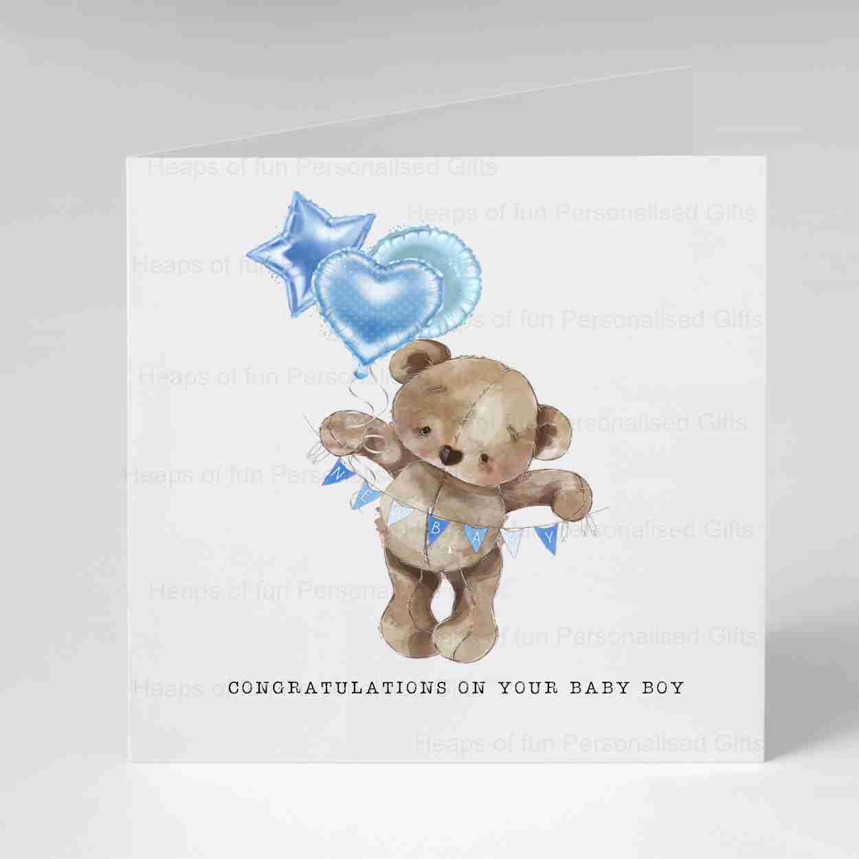 Bear New Baby Card - Pink or Blue