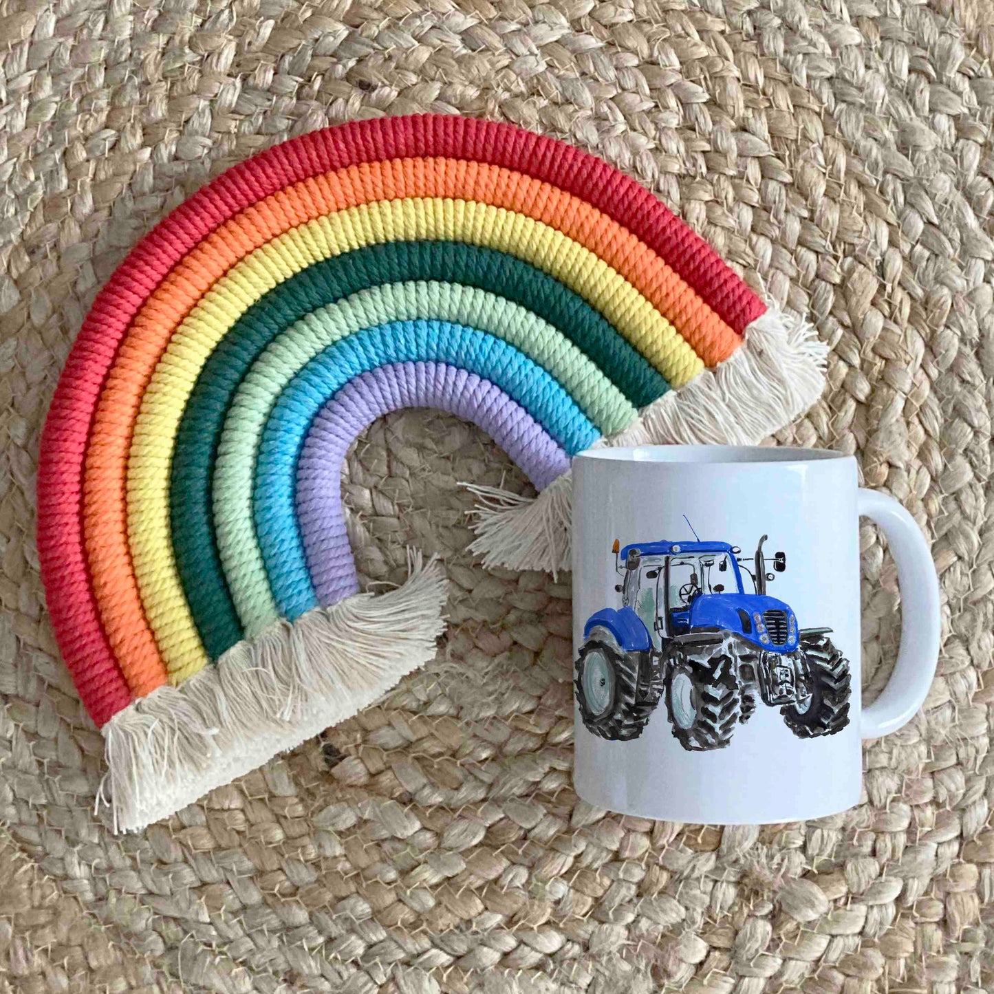 Personalised Blue Tractor Mug – Custom Farming Gift