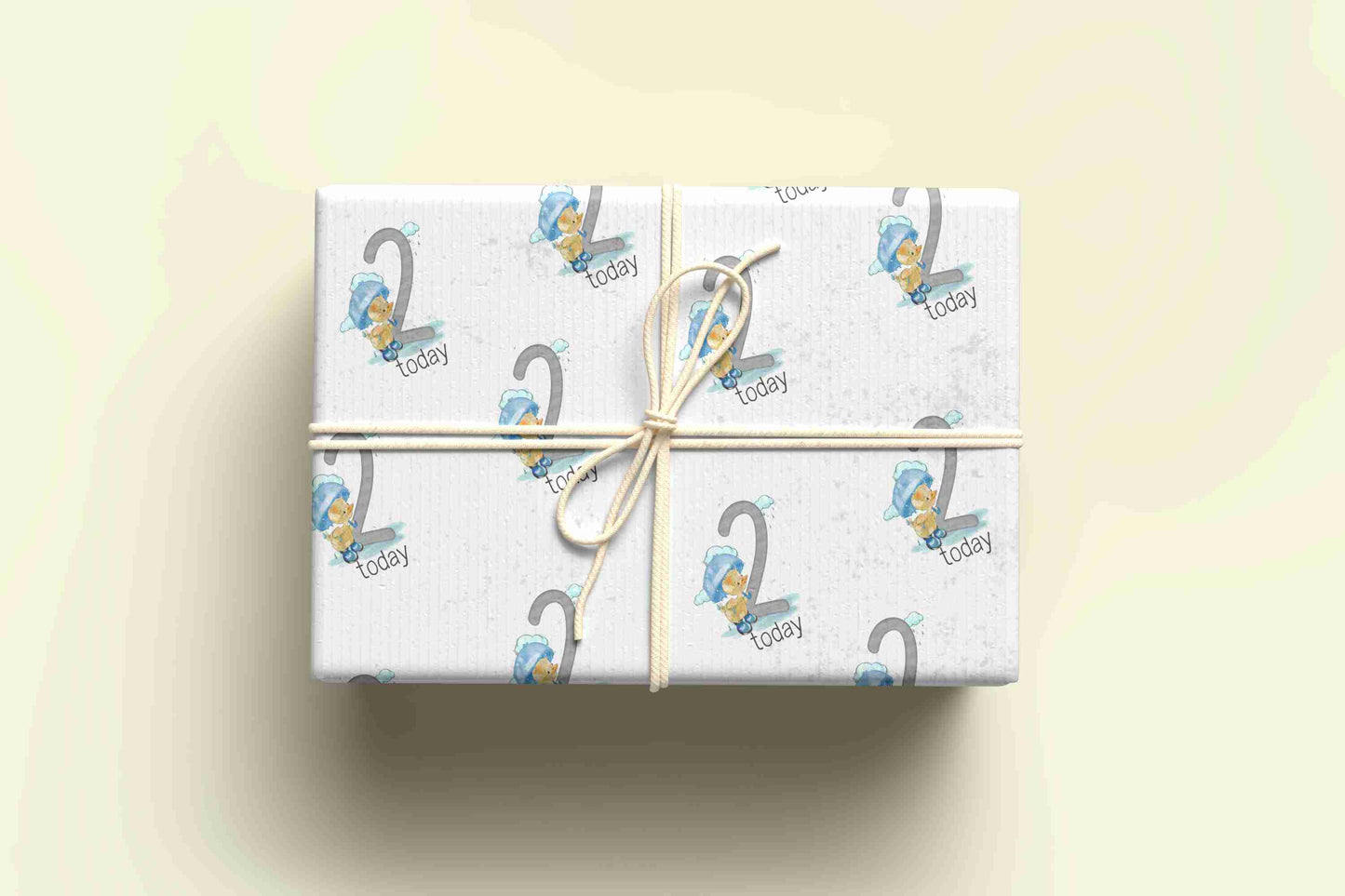 Blue Splashy Duck Happy Birthday Wrapping Paper Age 1-5