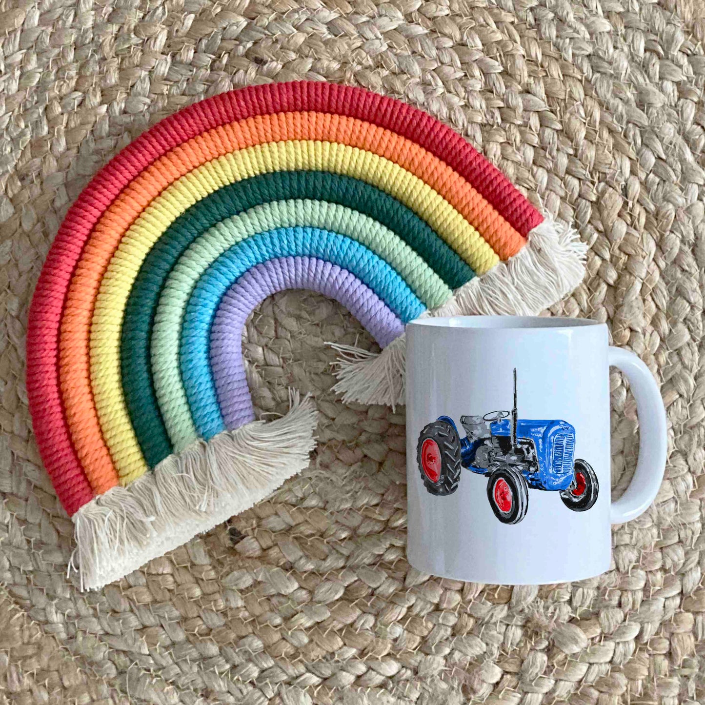 Personalised Vintage Blue Tractor Mug – Custom Farming Gift