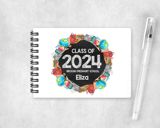 Custom Class of 2024 Leavers Book - Personalised Year 6 Keepsake Notebook - 3 designs available