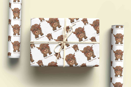 Cute Highland Cow Wrapping Paper