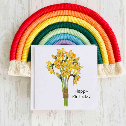 Daffodil Floral Birthday Card
