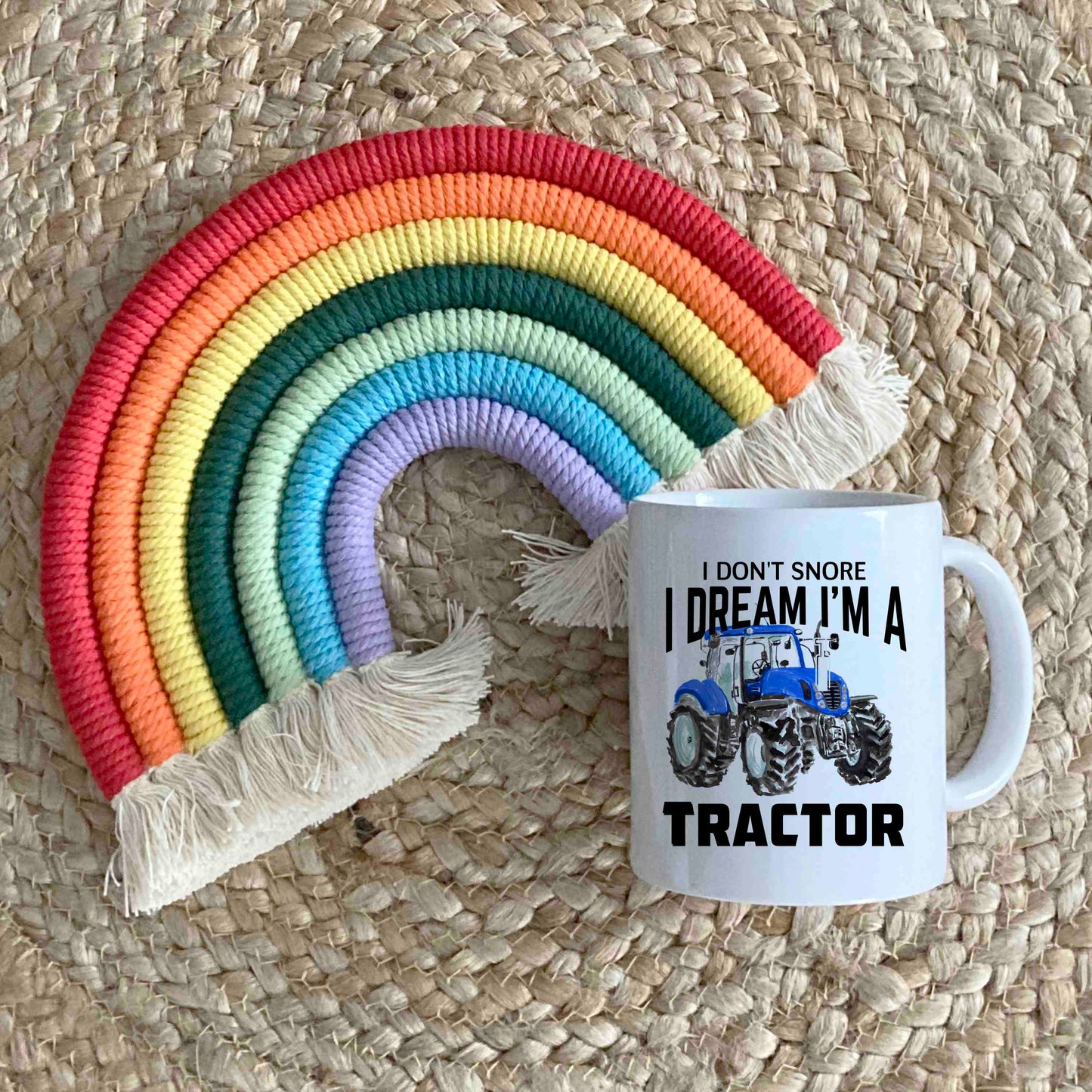 I Don’t Snore, I Dream I’m a Tractor Mug – Funny Farming Gift - Blue Tractor