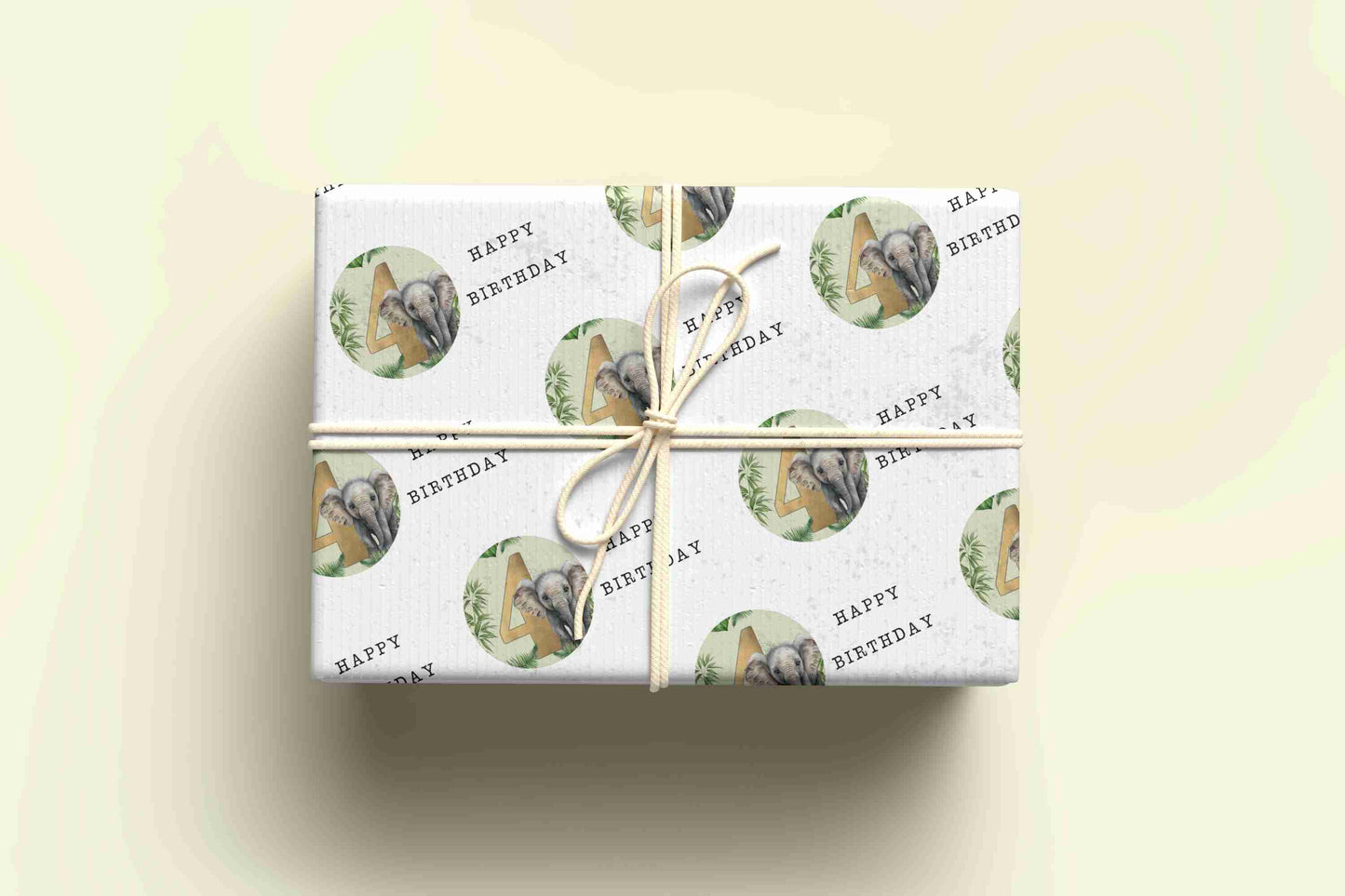Elephant Birthday Wrapping Paper - Ages 1 - 9