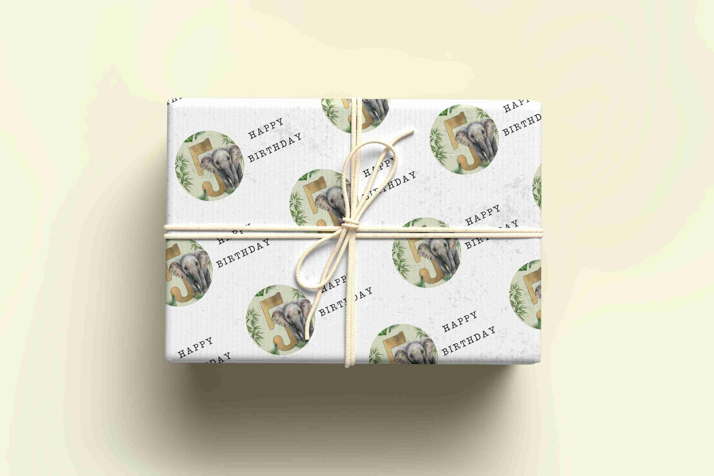 Elephant Birthday Wrapping Paper - Ages 1 - 9