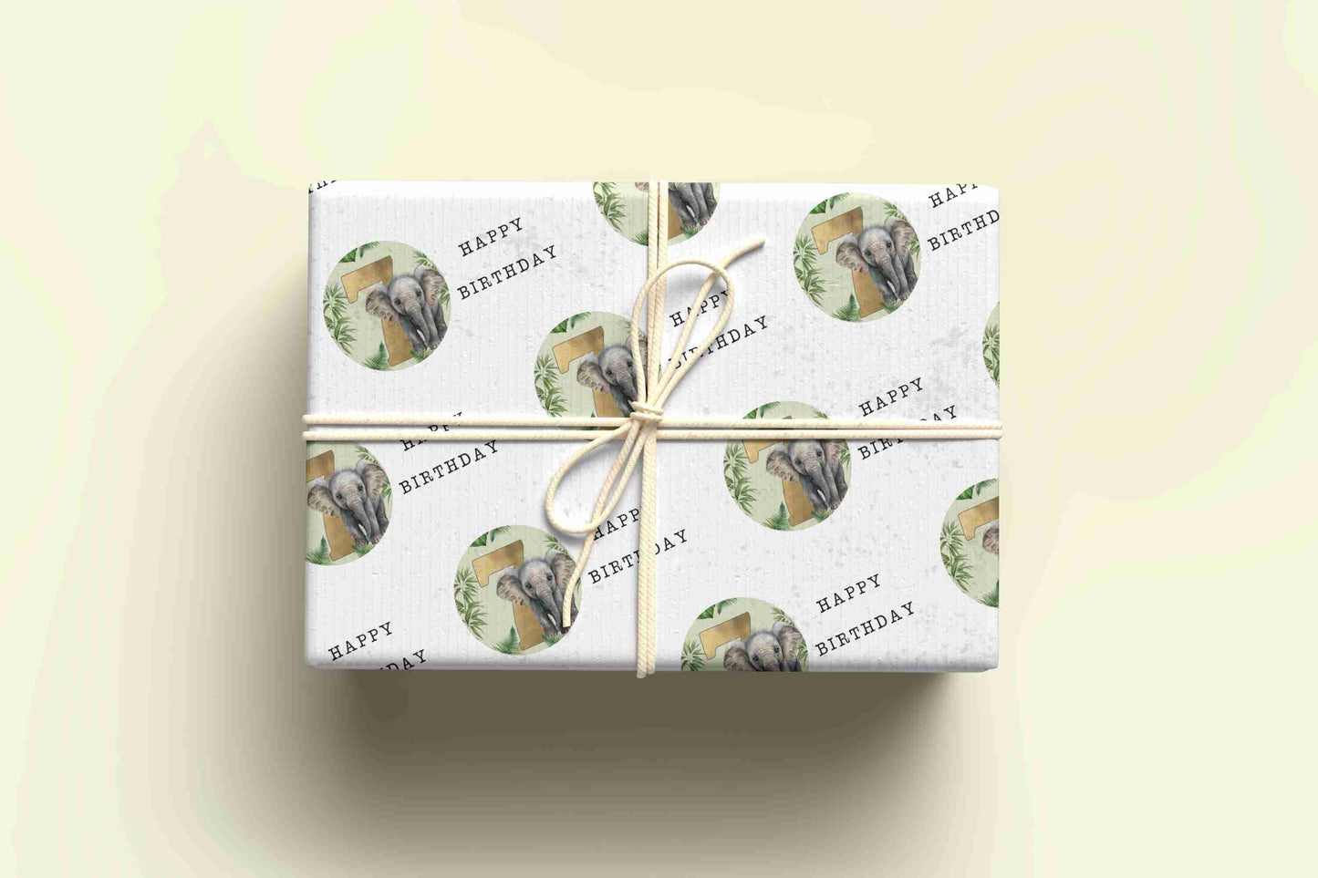 Elephant Birthday Wrapping Paper - Ages 1 - 9